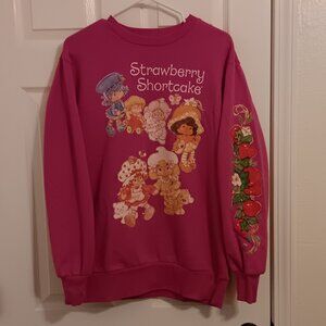Strawberry Shortcake Crewneck Hoodie Sweatshirt Pink Small/Medium